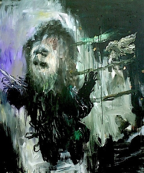 Alexander König: Zwei Vögel, 2010
Acryl und Öl auf Leinwand, 120 x 100 cm

